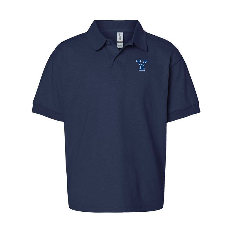 Youth Yale Bulldogs Gildan Dry Blend Jersey Polo